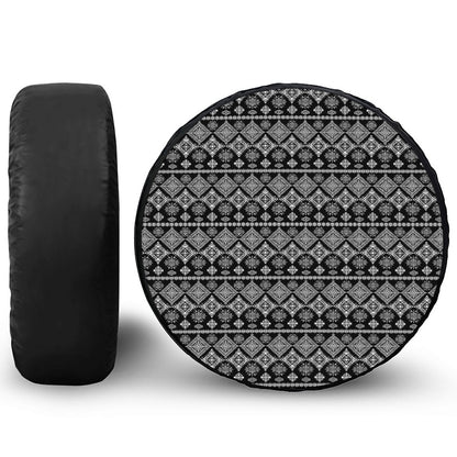 Black And White Boho Tribal Print Tire Cover
