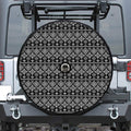 Black And White Boho Tribal Print Tire Cover With Camera Hole
