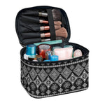 Black And White Boho Tribal Print Travel Makeup Bag