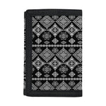 Black And White Boho Tribal Print Trifold Wallet