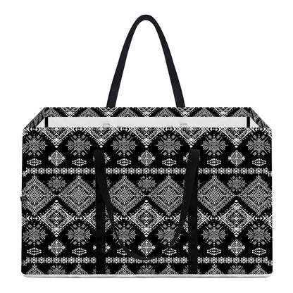 Black And White Boho Tribal Print Utility Tote Bag
