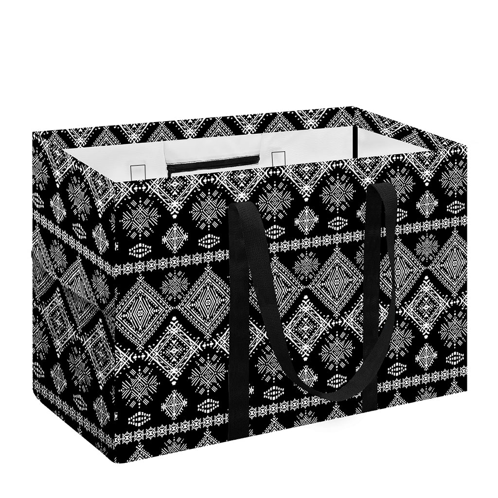 Black And White Boho Tribal Print Utility Tote Bag
