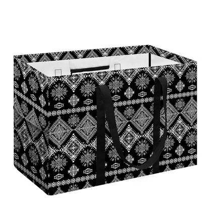 Black And White Boho Tribal Print Utility Tote Bag