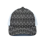 Black And White Boho Tribal Print White Mesh Trucker Cap