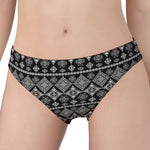 Black And White Boho Tribal Print Women's Panties
