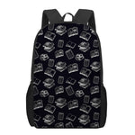 Black And White Books Pattern Print 17 Inch Backpack