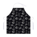 Black And White Books Pattern Print Adjustable Apron