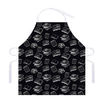 Black And White Books Pattern Print Adjustable Apron