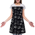 Black And White Books Pattern Print Adjustable Apron