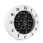 Black And White Books Pattern Print Alarm Clock