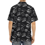 Black And White Books Pattern Print Aloha Shirt