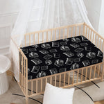 Black And White Books Pattern Print Baby Crib Sheet