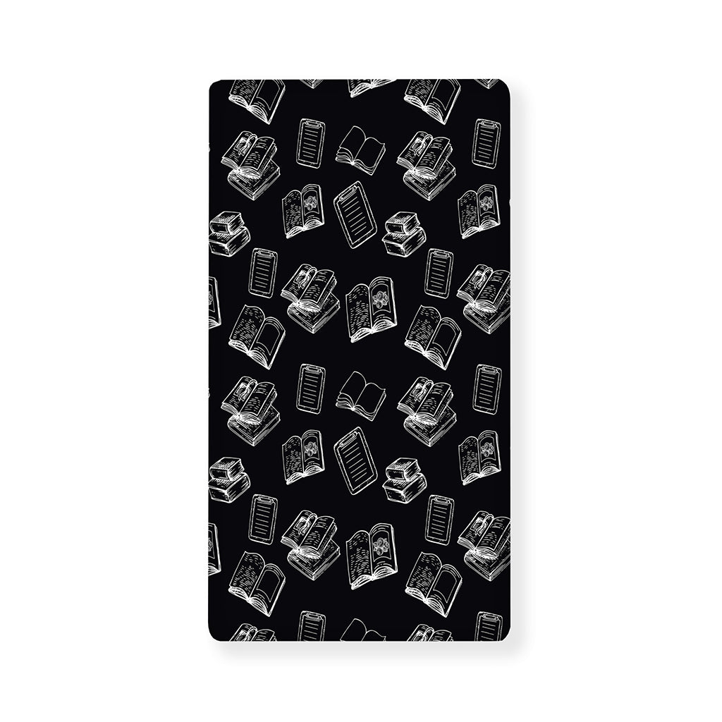 Black And White Books Pattern Print Baby Crib Sheet