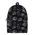 Black And White Books Pattern Print School Backpack