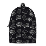 Black And White Books Pattern Print Backpack
