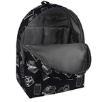 Black And White Books Pattern Print Backpack