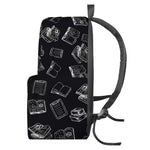 Black And White Books Pattern Print Backpack