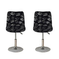 Black And White Books Pattern Print Bar Stool Covers