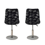 Black And White Books Pattern Print Bar Stool Covers