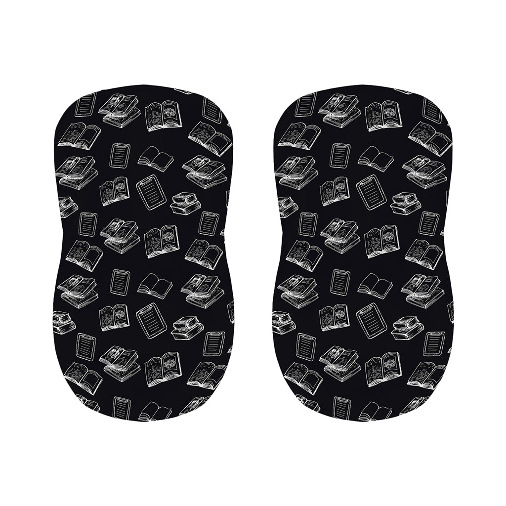 Black And White Books Pattern Print Bar Stool Covers