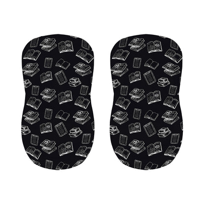Black And White Books Pattern Print Bar Stool Covers