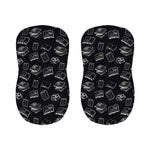 Black And White Books Pattern Print Bar Stool Covers