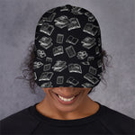 Black And White Books Pattern Print Baseball Cap