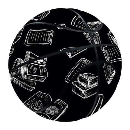 Black And White Books Pattern Print Basketball