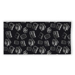 Black And White Books Pattern Print Beach Towel