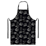 Black And White Books Pattern Print Bib Apron With Pocket