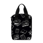 Black And White Books Pattern Print Bible Tote Bag