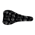 Black And White Books Pattern Print Bicycle Seat Cover
