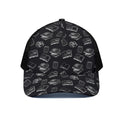 Black And White Books Pattern Print Black Mesh Trucker Hat