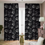 Black And White Books Pattern Print Blackout Pencil Pleat Curtains