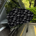 Black And White Books Pattern Print Car Side Mirror Covers