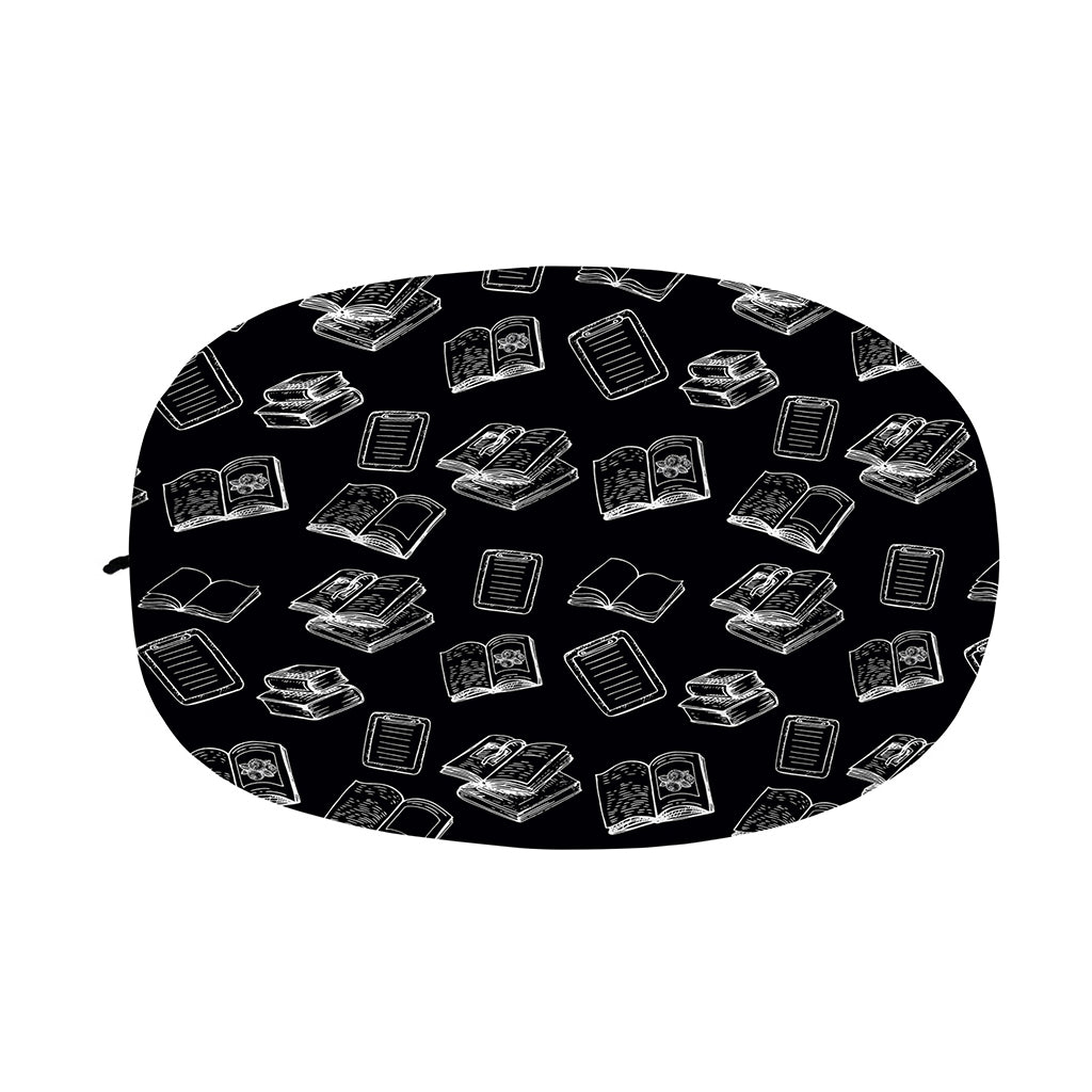 Black And White Books Pattern Print Car Side Mirror Covers