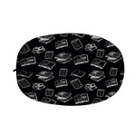Black And White Books Pattern Print Car Side Mirror Covers
