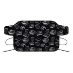 Black And White Books Pattern Print Car Windshield Snow Cover