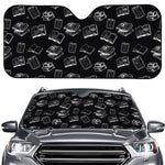 Black And White Books Pattern Print Car Windshield Sun Shade