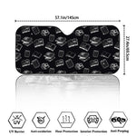 Black And White Books Pattern Print Car Windshield Sun Shade