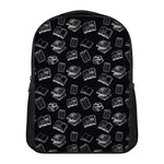 Black And White Books Pattern Print Casual Backpack