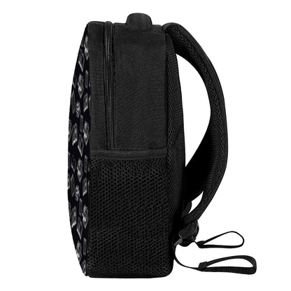 Black And White Books Pattern Print Casual Backpack