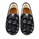 Black And White Books Pattern Print Casual Shoes