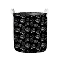 Black And White Books Pattern Print Collapsible Laundry Basket