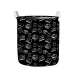 Black And White Books Pattern Print Collapsible Laundry Basket