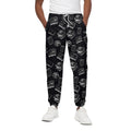 Black And White Books Pattern Print Cotton Sweatpants