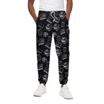 Black And White Books Pattern Print Cotton Pants