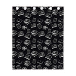 Black And White Books Pattern Print Curtain