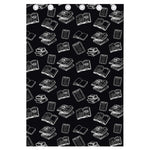 Black And White Books Pattern Print Curtain