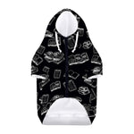 Black And White Books Pattern Print Dog Zip Up Hoodie